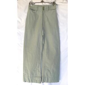 Apiece Apart Sea Glass Merida Cotton Pants, Size 0, Light Blue Green